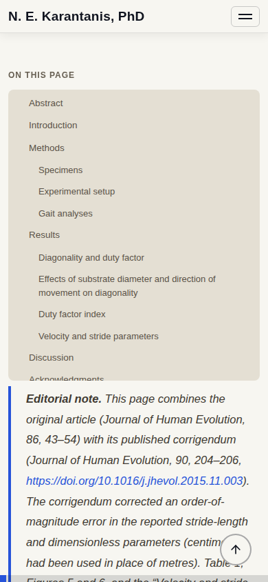 Mobile publication page with the table of contents expanded via its collapsible toggle